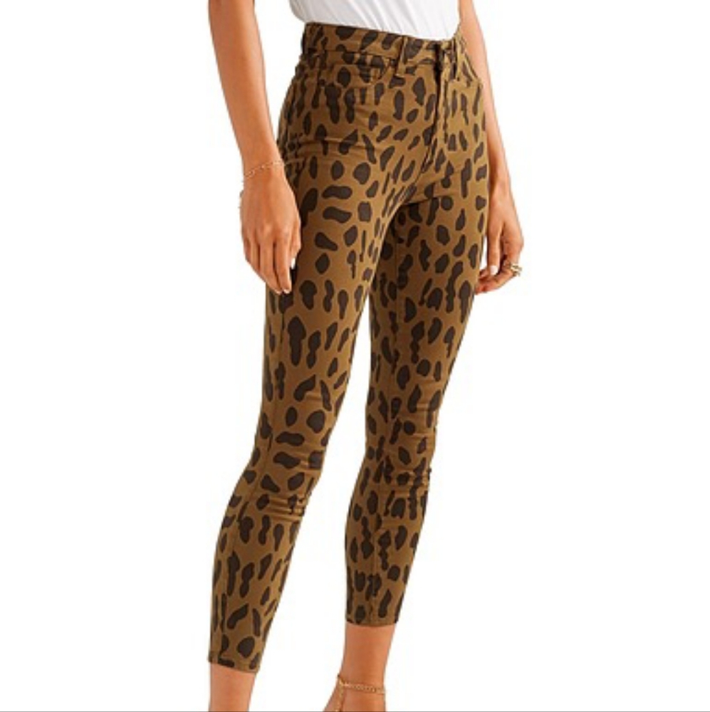 L'AGENCE animal print Margot skinny ankle jeans